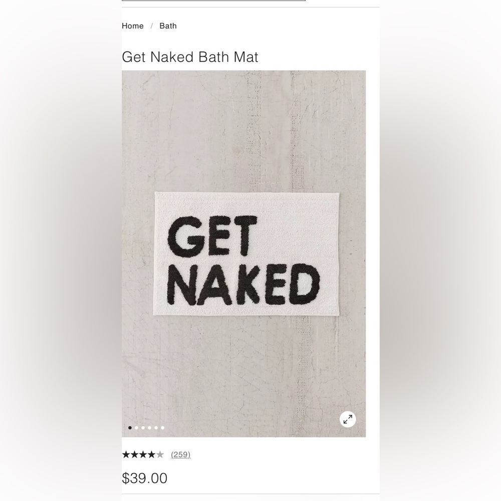 New in packaging! Urban outfitters get naked bath mat.